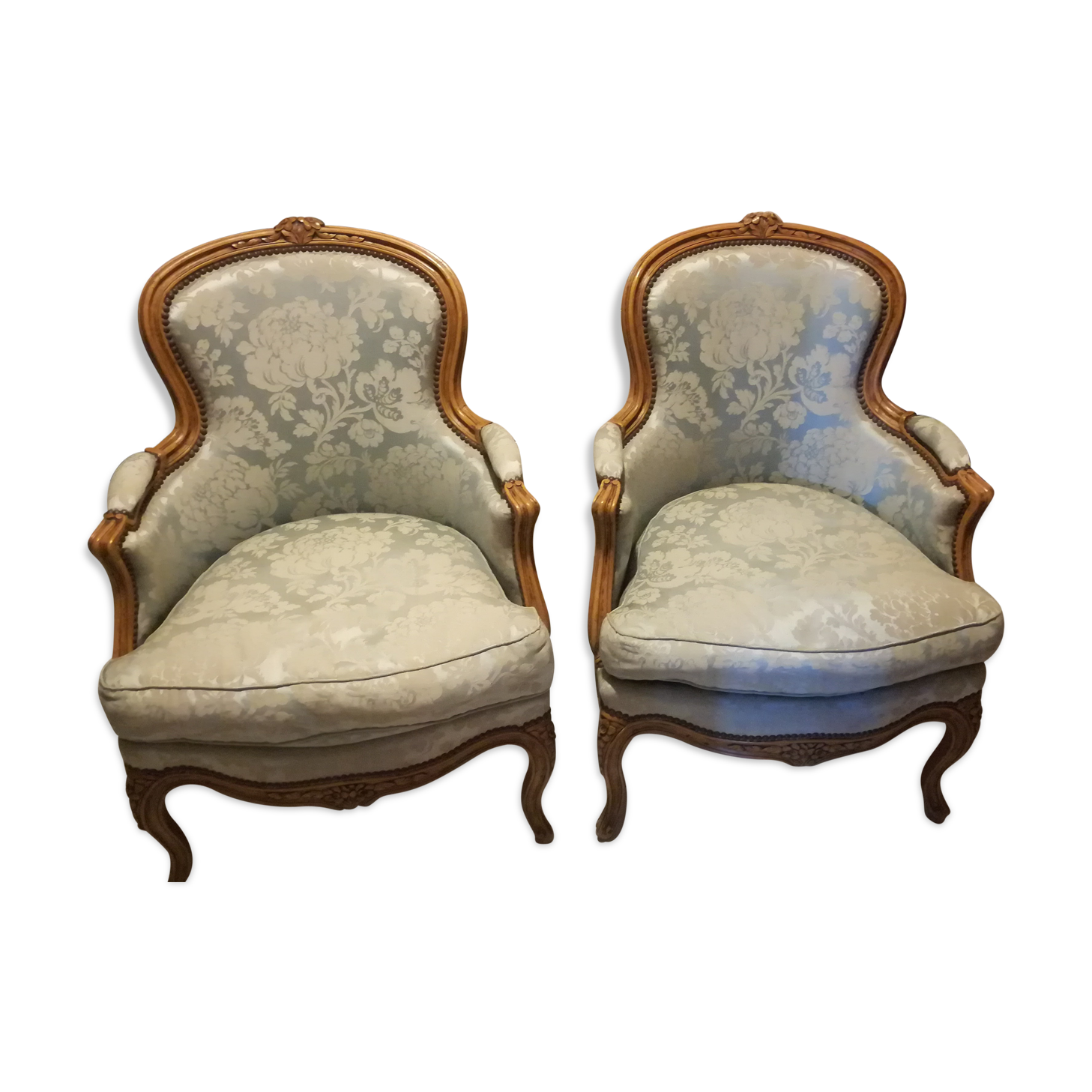 Louis XV style armchairs pair