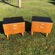 Vintage 1960s blond wood bedsides