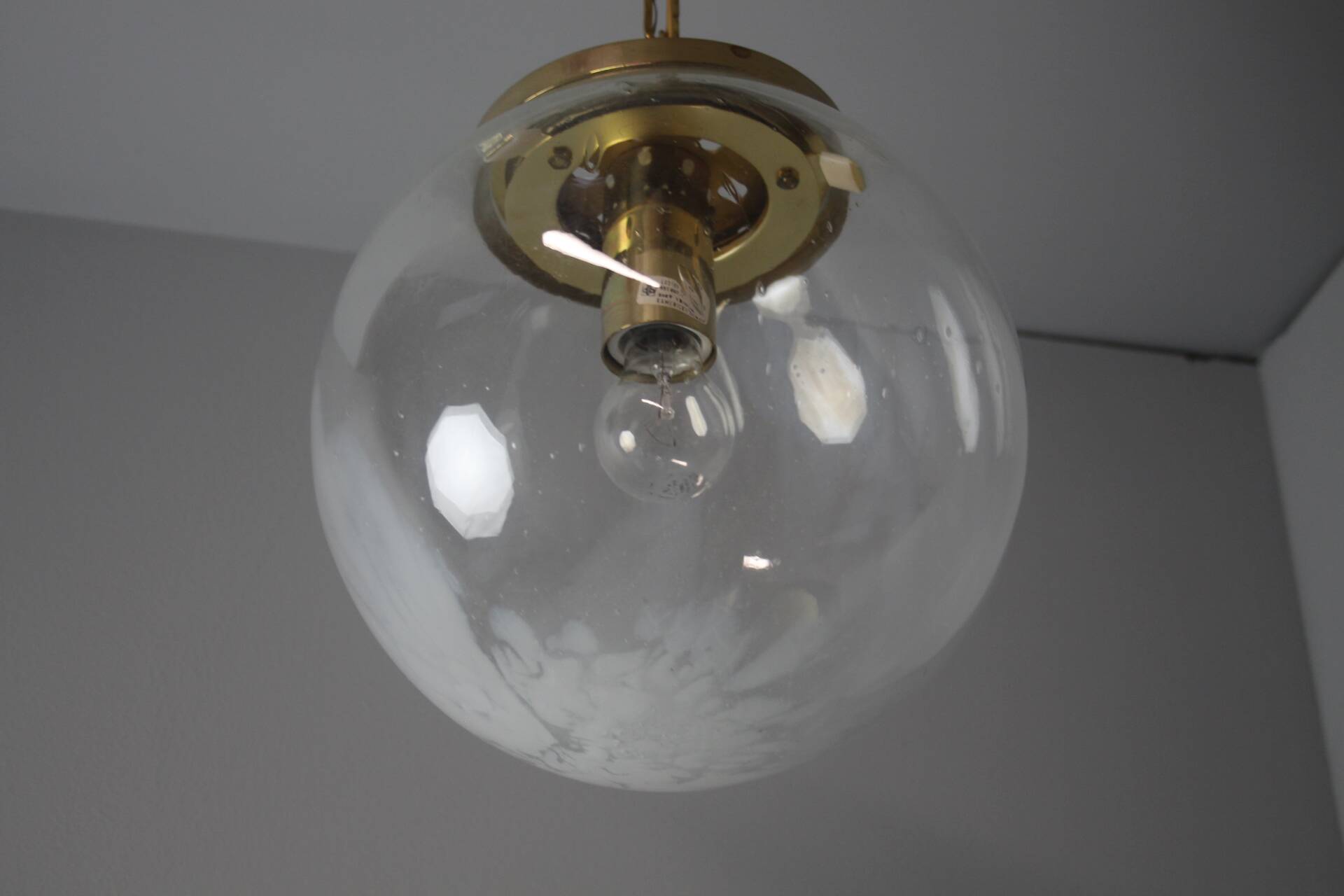 Vintage glass pendant light, Kamenický Šenov, 1970s.