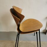 2 wooden chairs - metal circa 1950 Genevieve Dangles