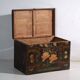 Antique chest painted in pine wood – China, around 1900