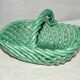 Vintage 1960s woven earthenware basket-shaped bowl