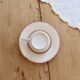 Antique Longchamp ironstone coffee cup with saucer.