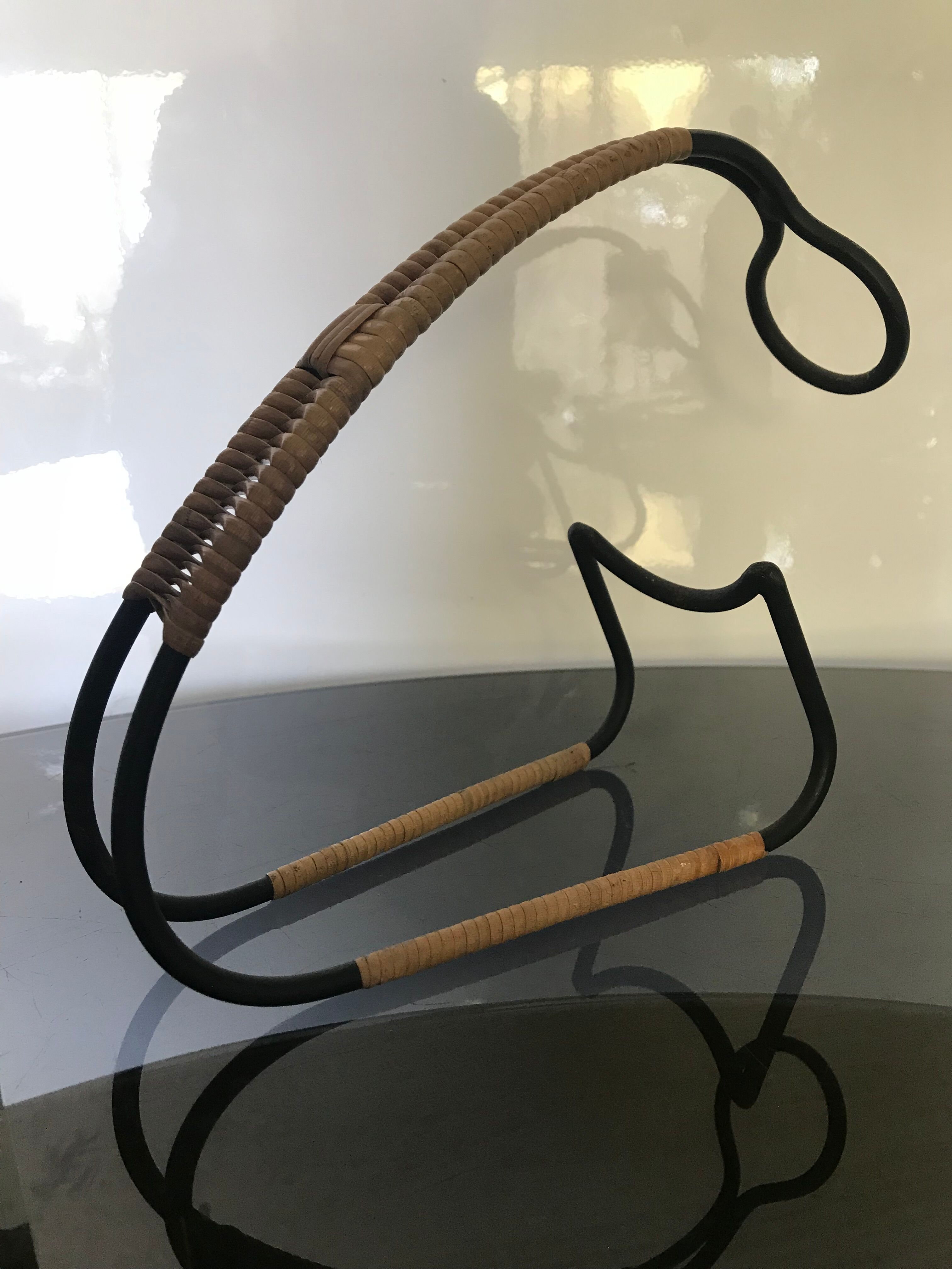 Scandinavian rattan bottle holder Laurids Lonborg 1960