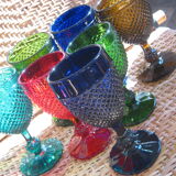 Set of 7 diamond-tipped glasses