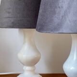 Paire de lampes en albâtre vintage