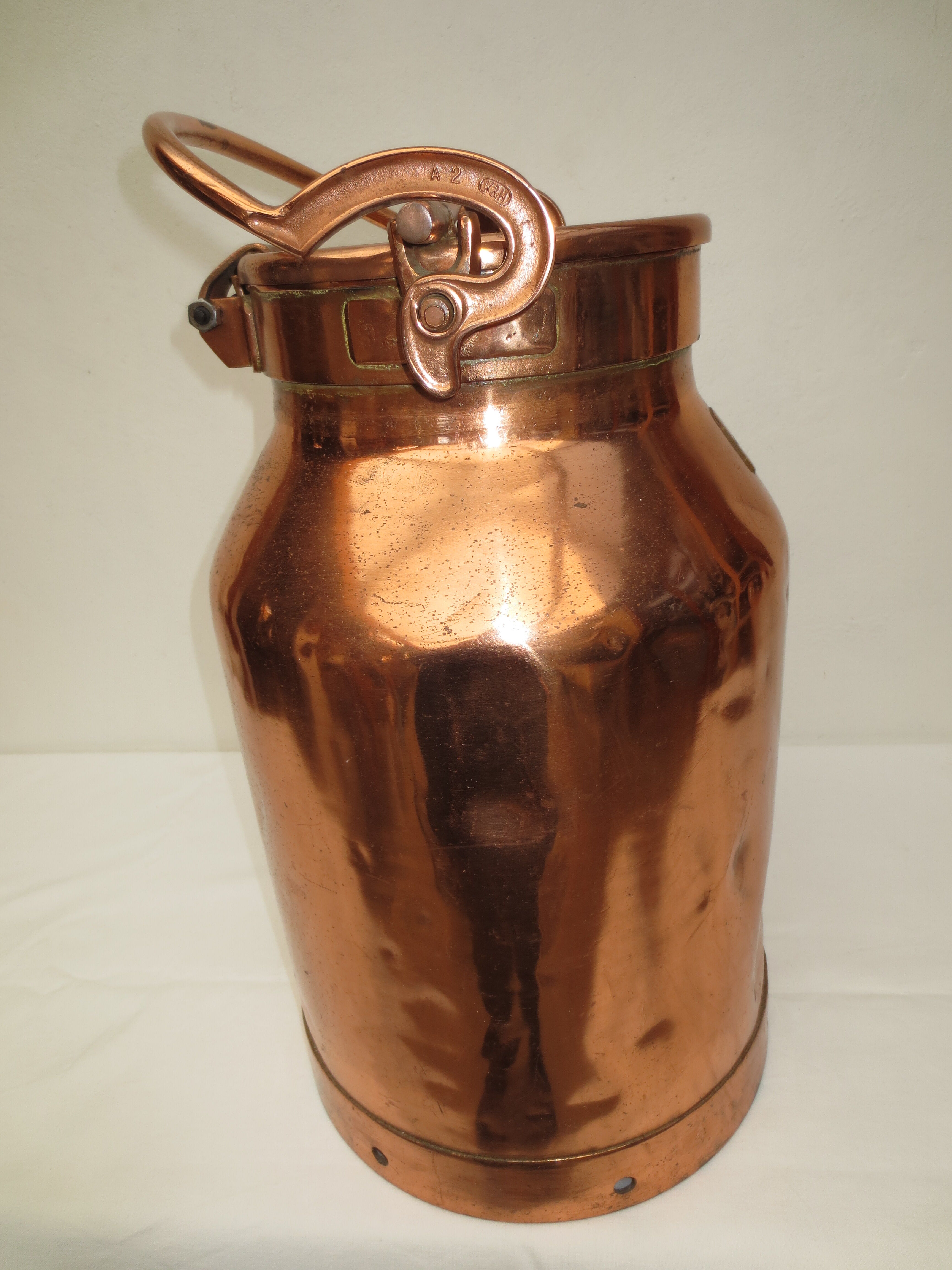 Copper milk pot from farm