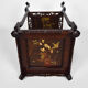 Japanese pedestal table in carved wood and lacquered panels, France, circa 1880