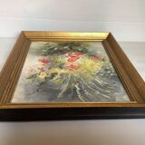 Tableau fleurs huile sur toile Yann