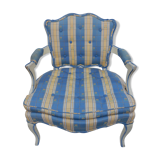 Convertible armchair style Louis XV blue and yellow