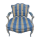 Convertible armchair style Louis XV blue and yellow