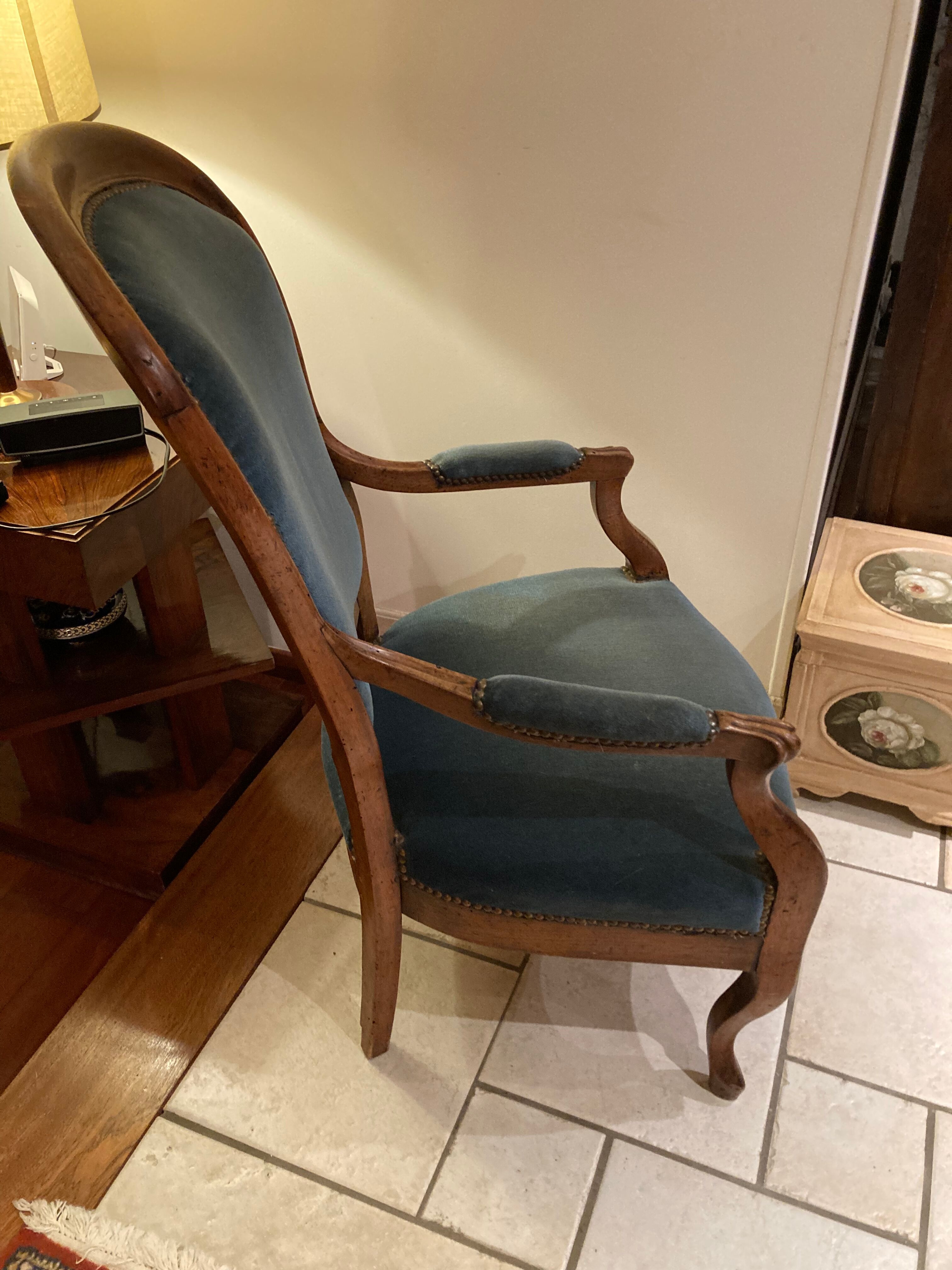 Louis Philippe armchair in walnut