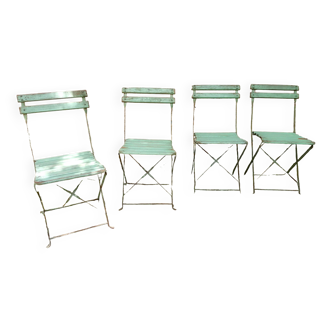 Set of 4 antique coffee, bistro chairs