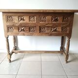 Antique Spanish hand-carved console table