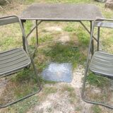 Ensemble militaire vintage Verhaeghe 1 table + 2 chaises
