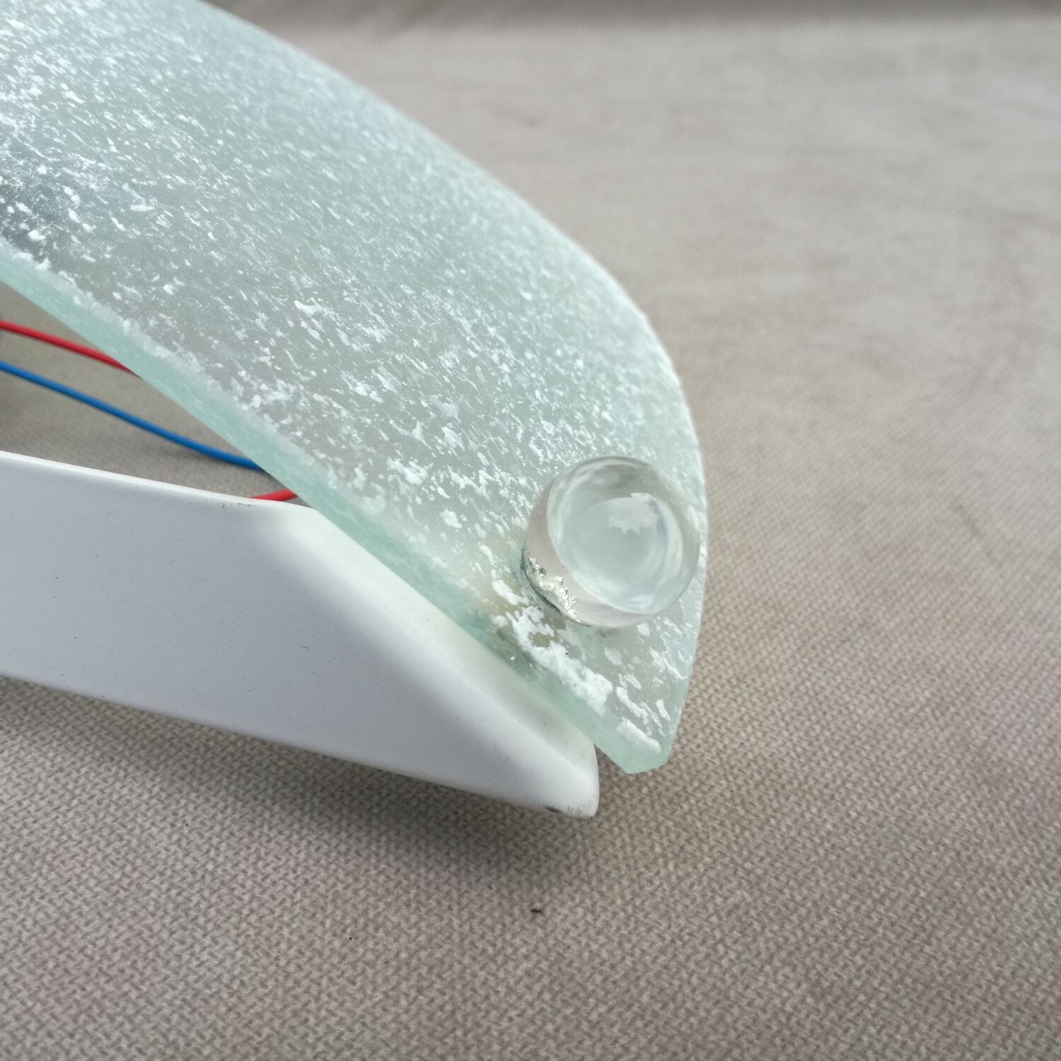 Wall lamp Demi-Lune Drimmer in worked glass 40 cm