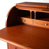 1950s roll-top mahogany secretaire desk
