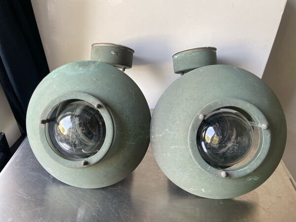 Paire de lampes murales d’extérieur vintage danoises classiques en cuivre