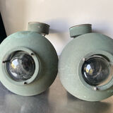 Pair of classic danish vintage outdoor wall lamps in copper