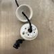 Pair of vintage molded glass pendant lamps