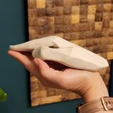 Empty hand pocket ceramic geometric sculpture brutalist signed