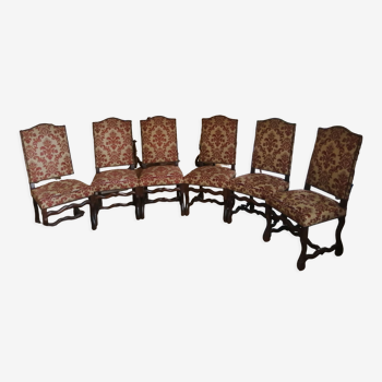 6 chaises Louis XIII ou appelé os de mouton