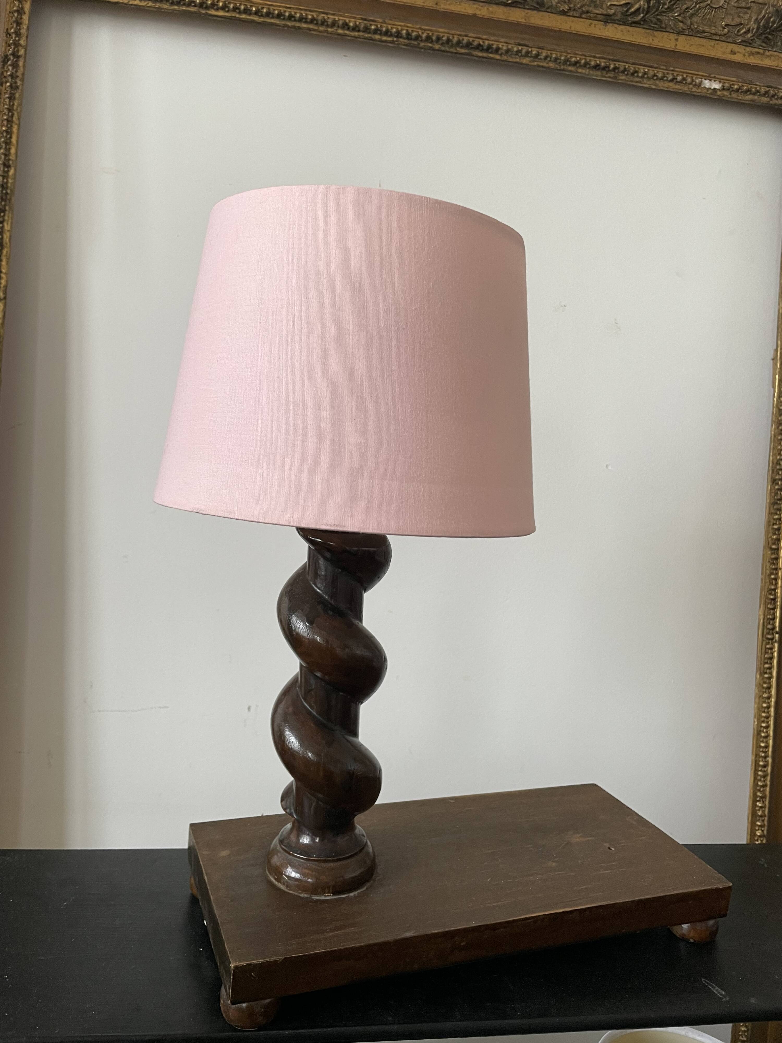 Old wooden table lamp