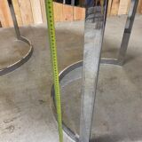 Glass oval dining table by Milo Baughman