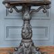 Indochina ironwood pedestal table decor winged character marble top 19th century