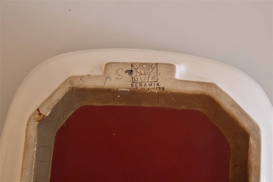 Ceramic mirror by Wiener Keramik 1960