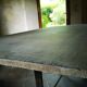 Old bistro table – cast iron legs and natural slate top