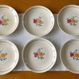 6 old earthenware dessert plates from Saint-Amand (North)
