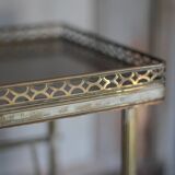 Magazine rack Vintage shelf, side table, brass magazine rack table