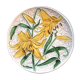 Small plate with yellow lilies, signed VBS Schramberg