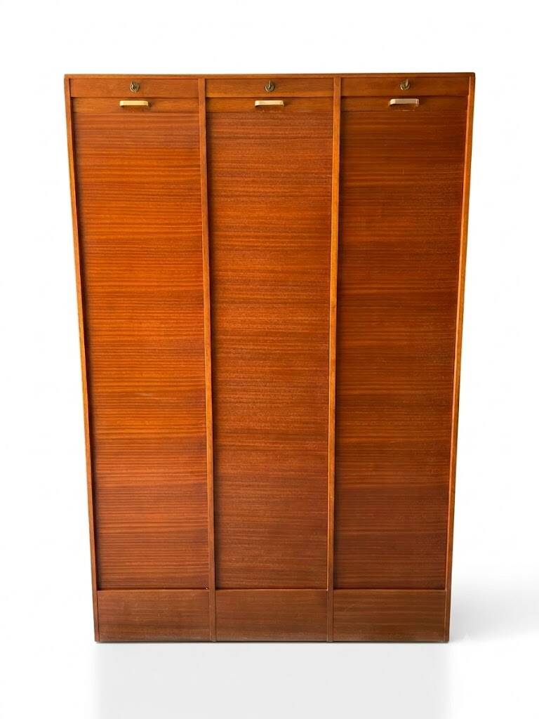 Vintage 1960s/1970s Filing Cabinet with 3 Curtains
