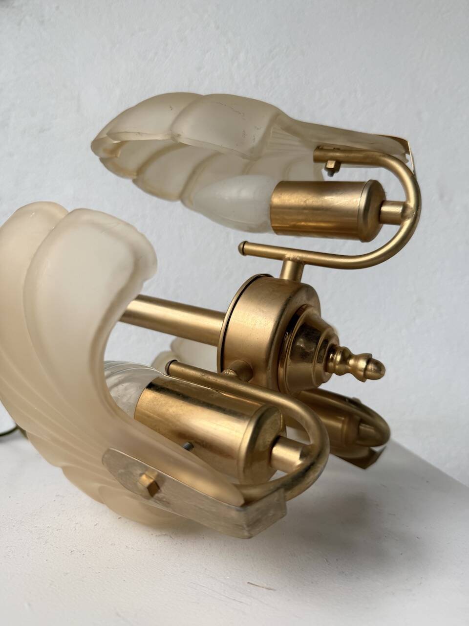 Shell and brass chandelier from the 70s