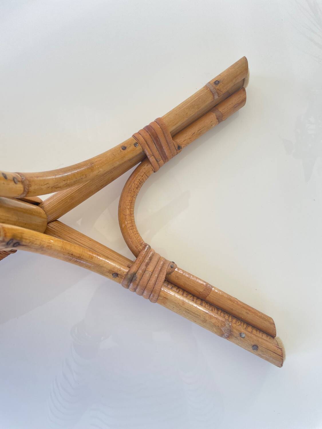 Old rattan magazine rack from the 70s