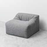 Paire de fauteuils en tissu gris vintage des années 1970