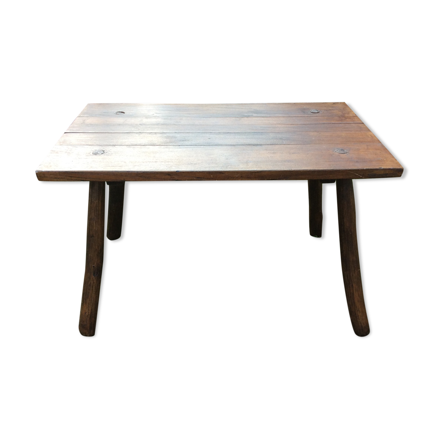 Brutalist vintage table in solid oak