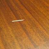 Table demi-ronde en teck, design danois, années 1970, fabricant: Bent Krogh