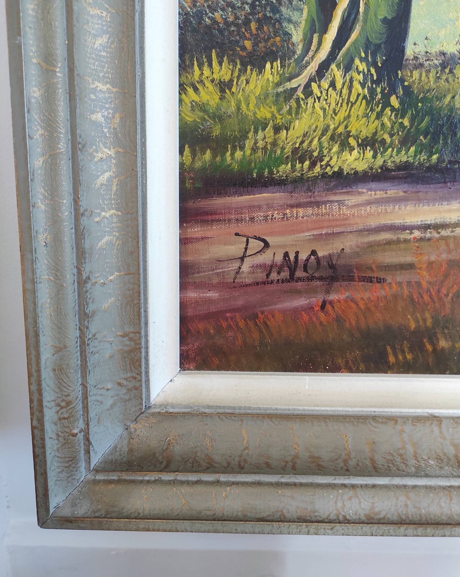 Large painting, oil on canvas signed "Pinoy"