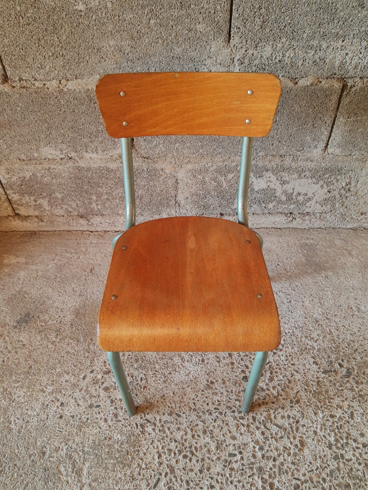 Vintage wood & metal school chair