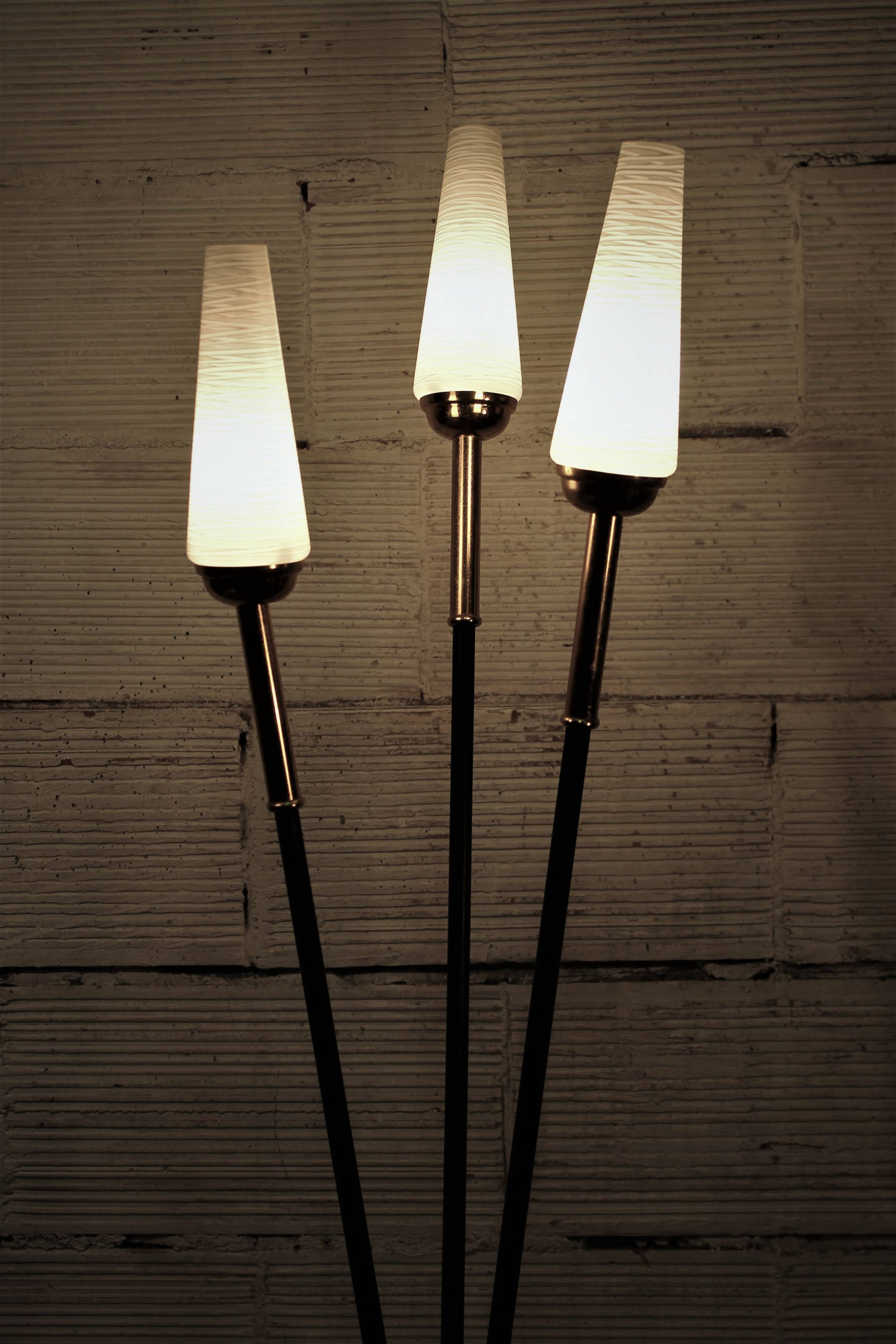 "3 cones" arm floor lamp 1950s