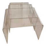 Trio of Roche Bobois Nesting Tables in Altuglass