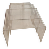 Roche Bobois trio of nesting tables in Altuglass
