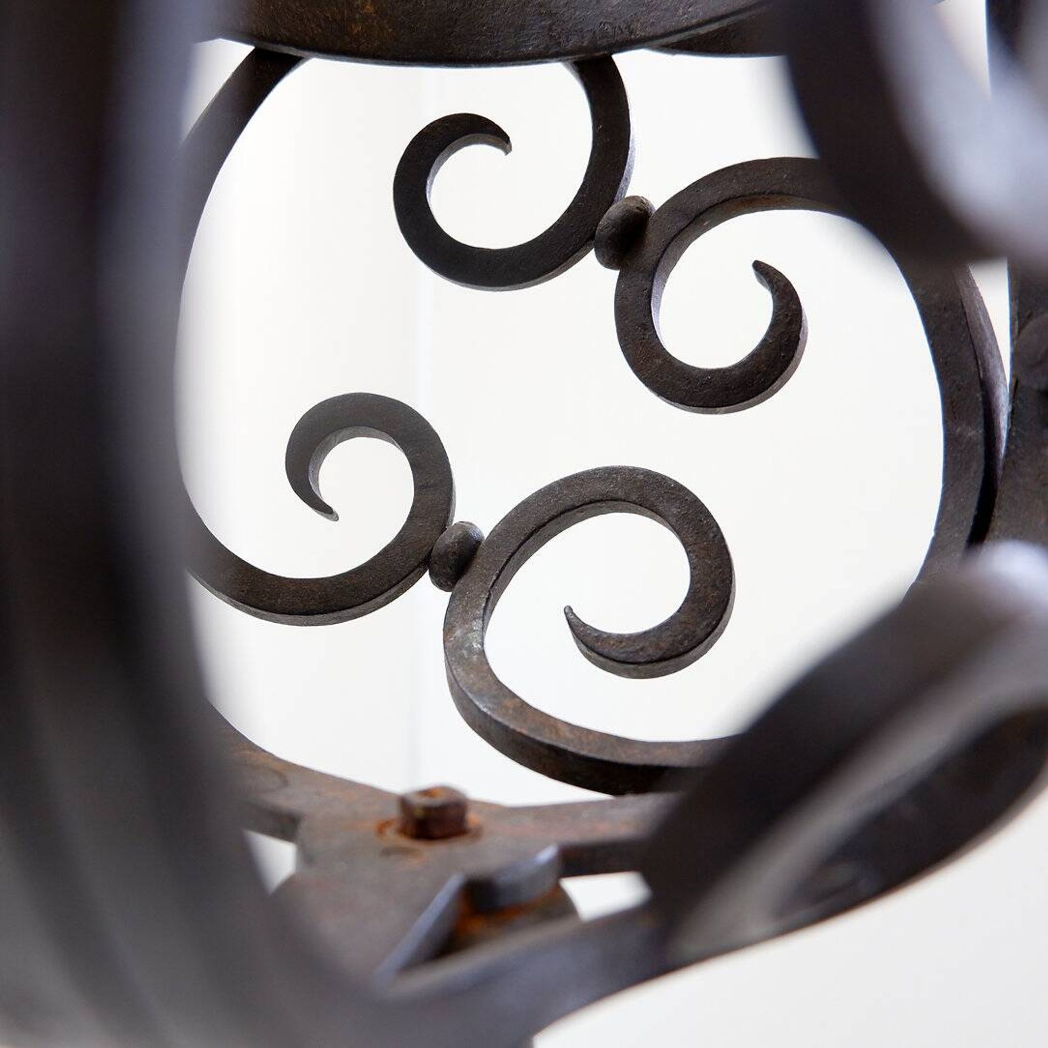 Art Nouveau Wrought iron tripod floor candlestick
