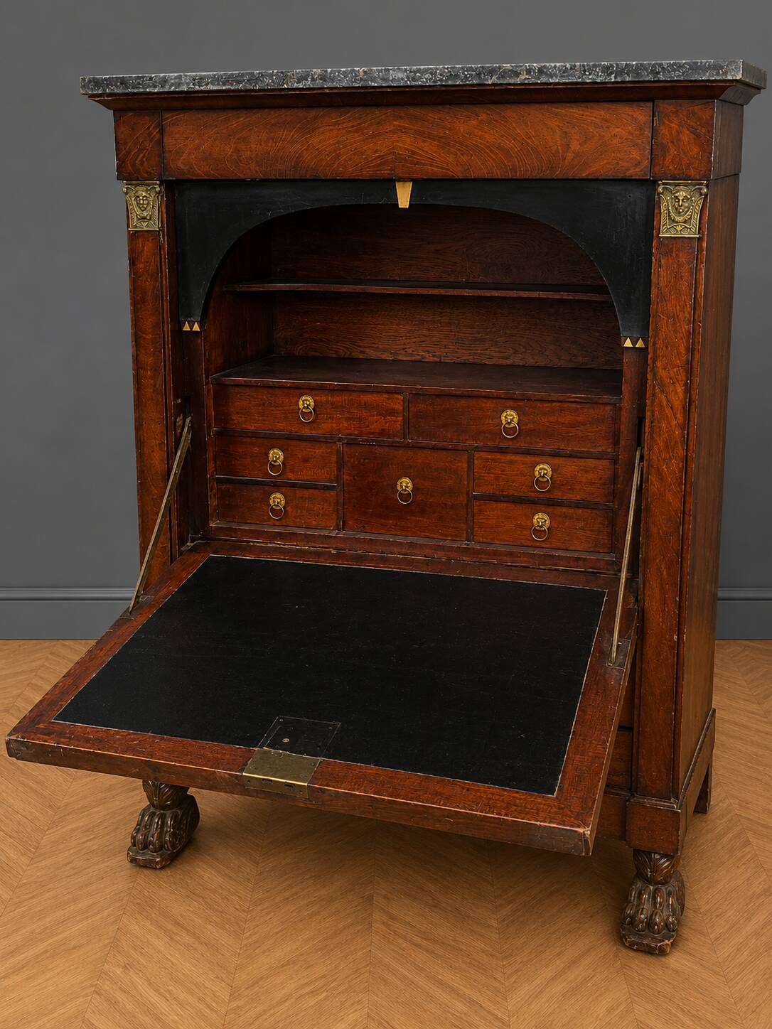 Secrétaire d’époque Empire en acajou et bronze doré