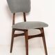 Chaise de salle à manger papillon milieu du siècle, bouclé gris, bois noyer foncé, Europe, années 1960