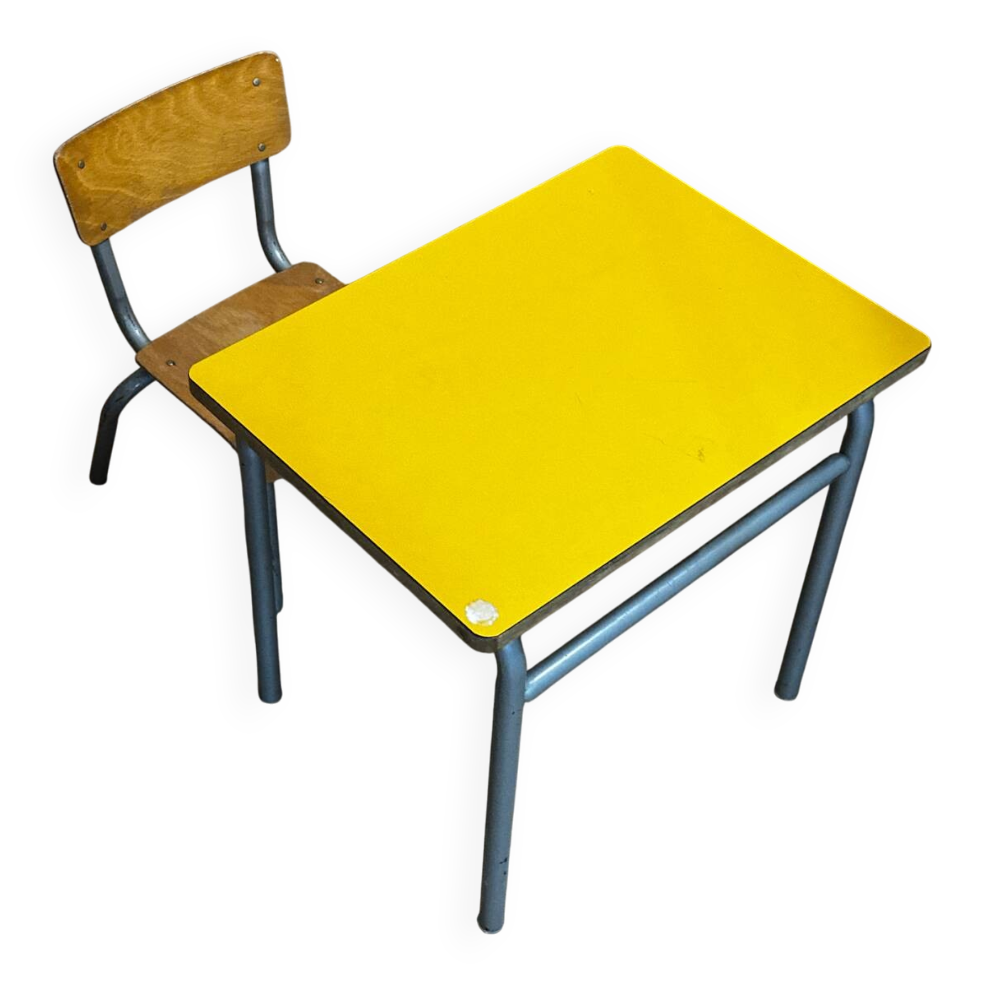 Vintage early childhood school table and chair.