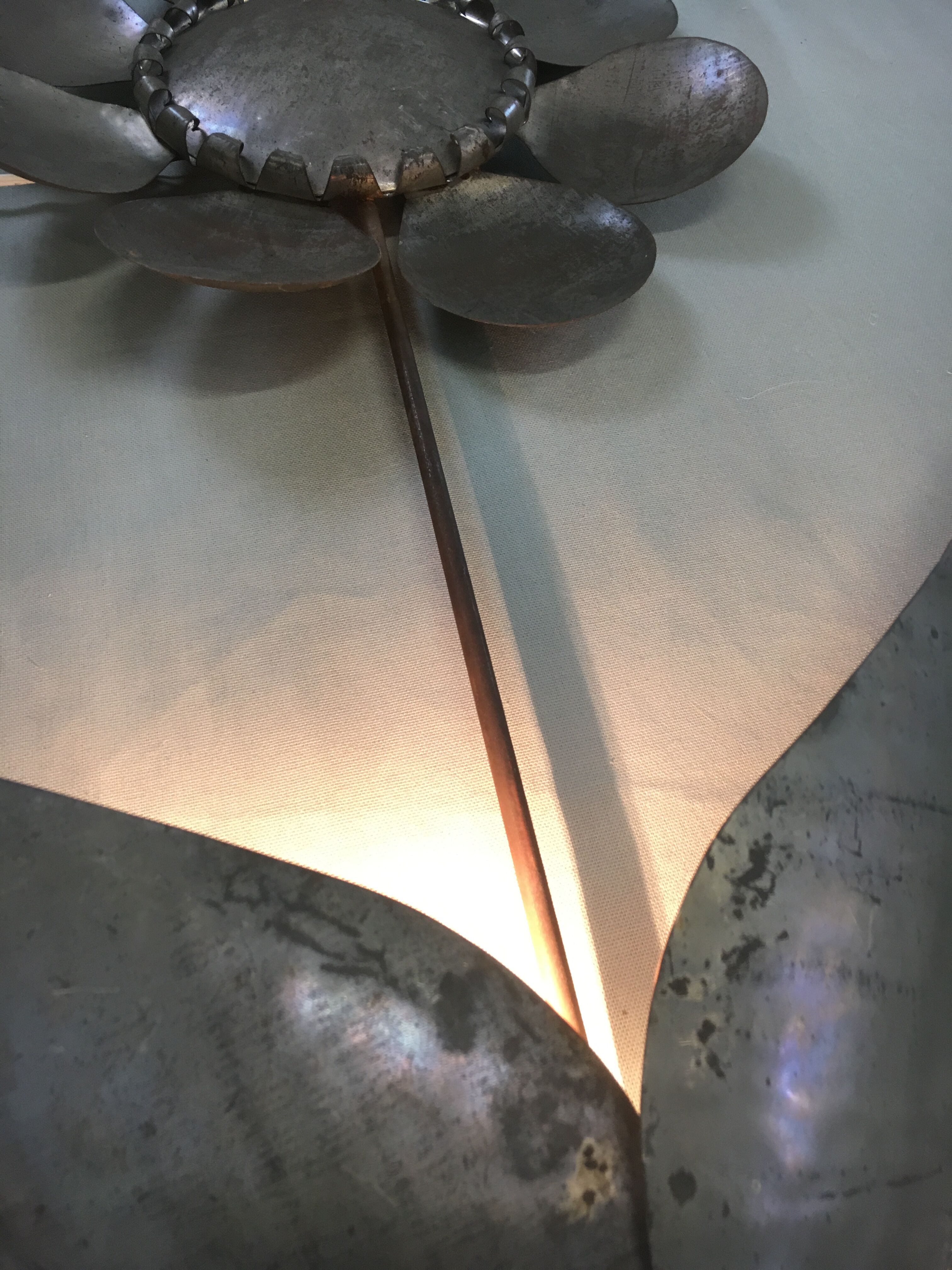 Vintage "flower" metal wall sconce, 1970